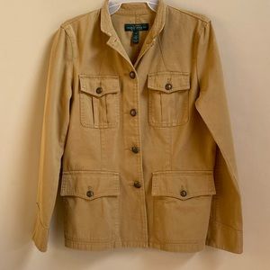 LRL- LAUREN JEANS CO. /RALPH LAUREN COTTON BLAZER/WOMENS/ MEDIUM/KHAKI/RN 41381.
